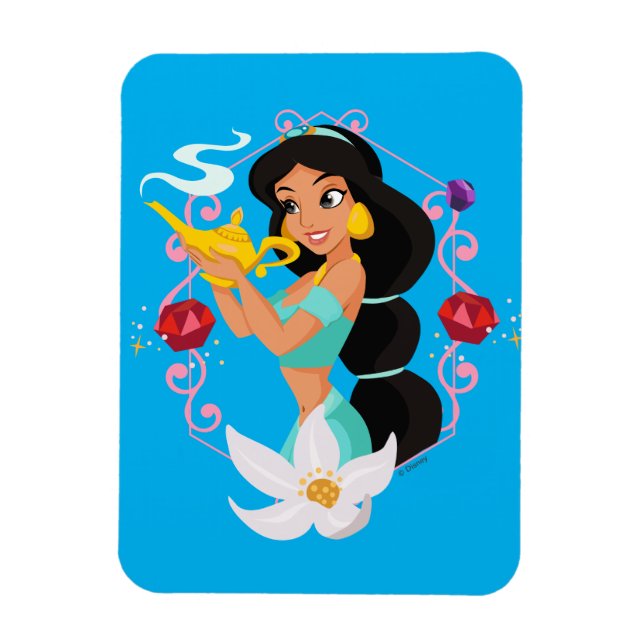 Princess Jasmine With Magic Lamp Magnet (Vertical)