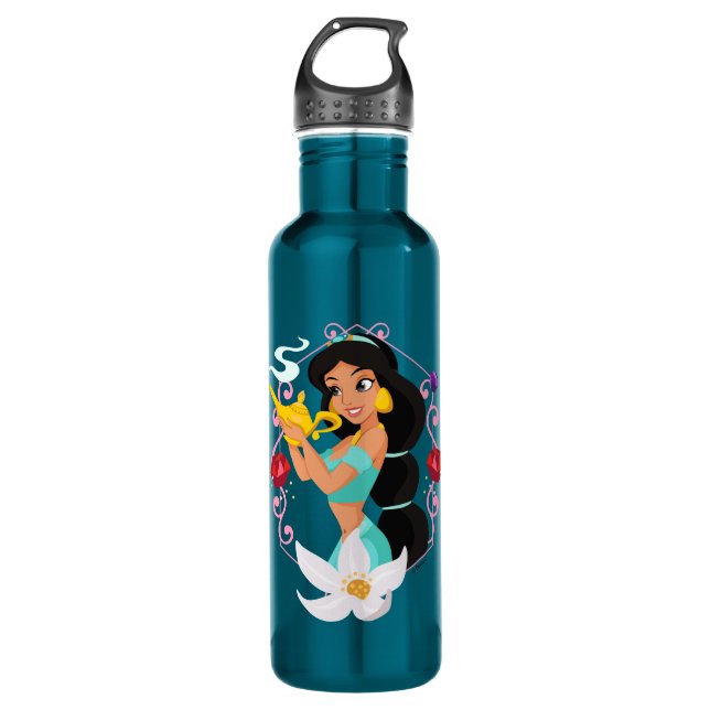 Princess Jasmine With Magic Lamp Stainless Steel Water Bottle (Front)