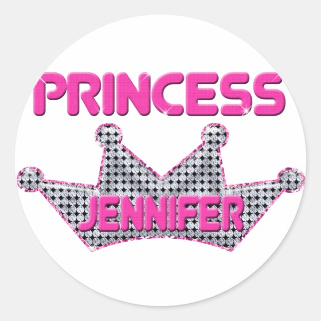Princess Jennifer Classic Round Sticker (Front)