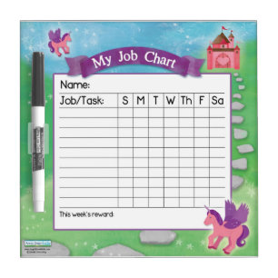 Princess Job Chart Dry Erase Board