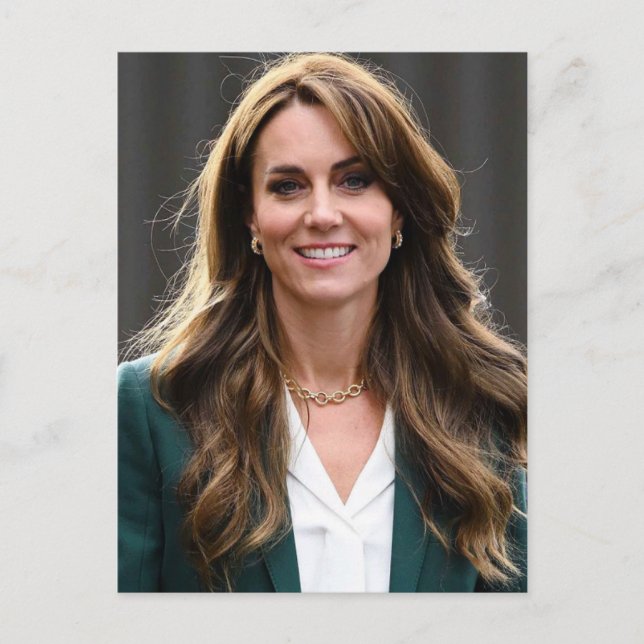 Princess Kate green white stylized Postcard (Front)