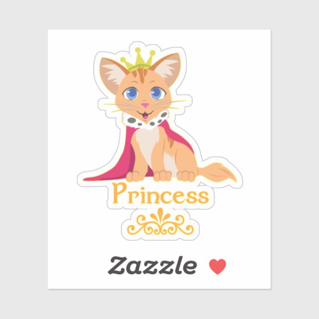 Princess Kitten Sticker (Sheet)