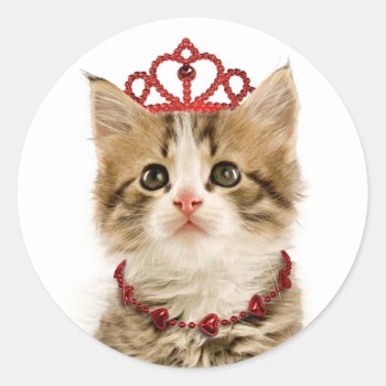 Princess Kitten Stickers by lamessegee at Zazzle