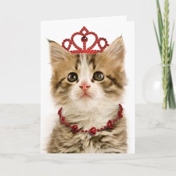 Princess Kitten Valentine's Day Card by lamessegee at Zazzle