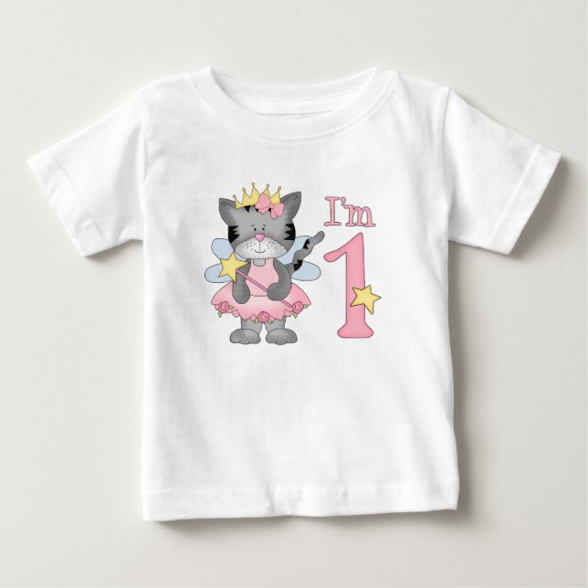 Princess Kitty 1st Birthday Baby T-Shirt (Front)