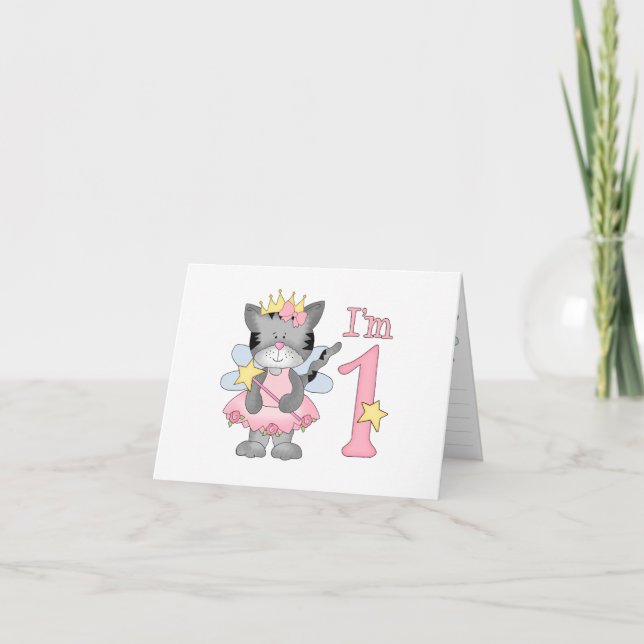 Princess Kitty 1st Birthday Fill-in Invitation (Front)