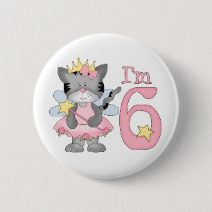 Princess Kitty 6th Birthday Pinback Button