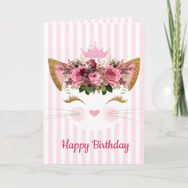 Princess Kitty Birthday Card (Front)