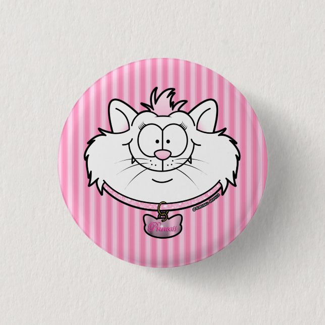 Princess Kitty Pink Sparkle Screwball Graphics Button (Front)