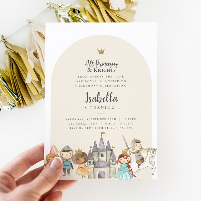 Princess Knight Birthday Invitation (Princess and Knight Birthday)