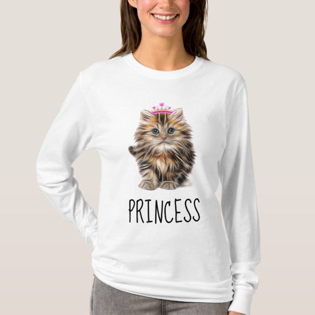 PRINCESS Ladies CAT KITTEN T-Shirts (Front)