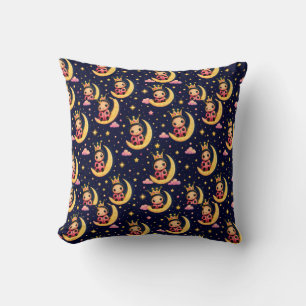 🌙 Princess Ladybug Moon Nursery Decor Gift Throw Pillow