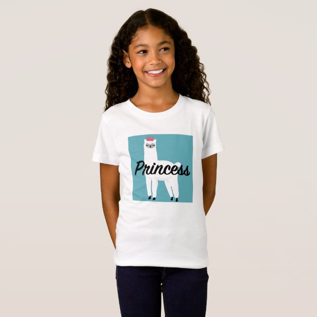 Princess Lama Design - Girls' Fine Jersey T-Shirt (Front Full)