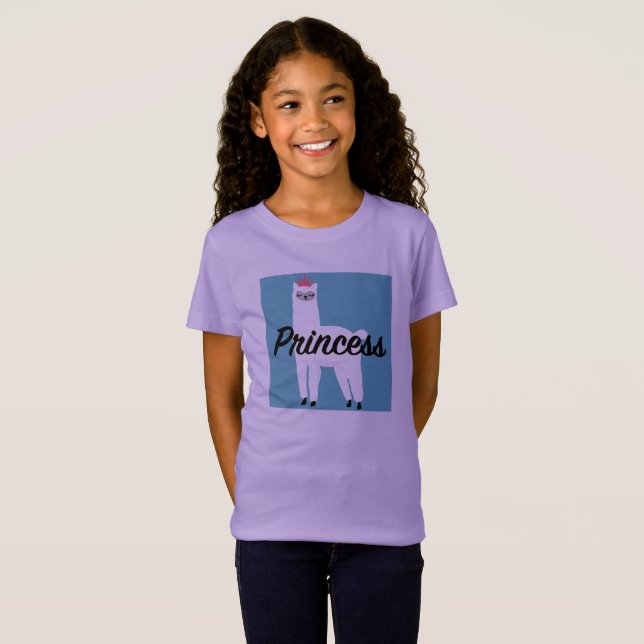 Princess Lama Design - Girls' Fine Jersey T-Shirt (Front Full)