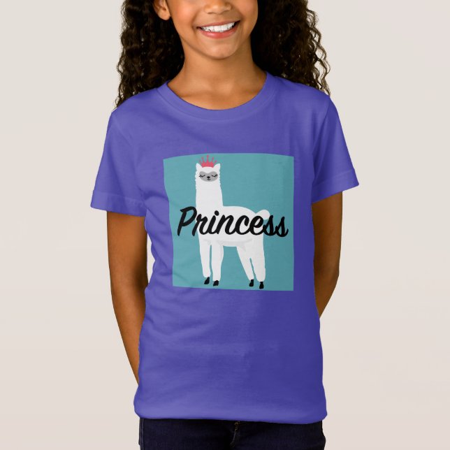 Princess Lama Design - Girls' Fine Jersey T-Shirt (Front)