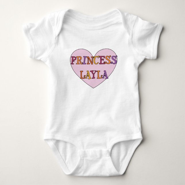 Princess Layla Baby Outfit Baby Bodysuit (Front)