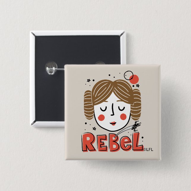 Princess Leia Doodle Button (Front & Back)