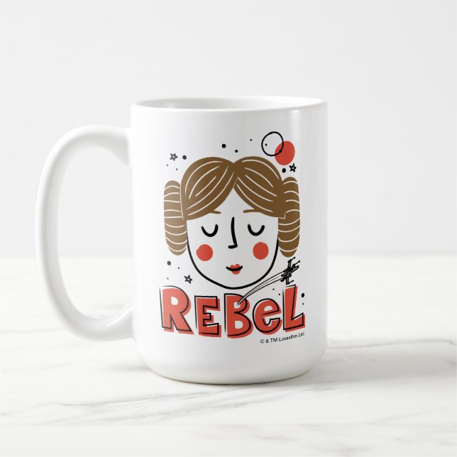 Princess Leia Doodle Coffee Mug (Left)