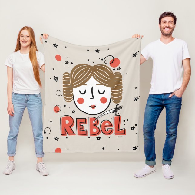 Princess Leia Doodle Fleece Blanket (In Situ)