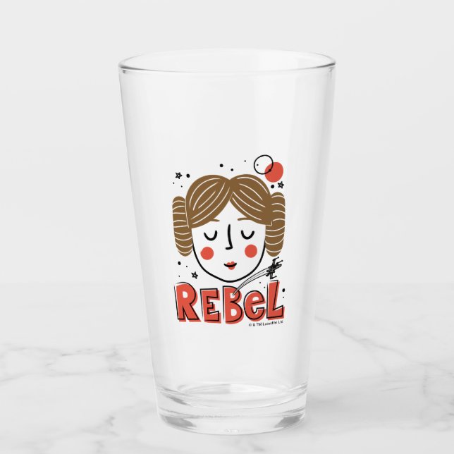 Princess Leia Doodle Glass (Front)
