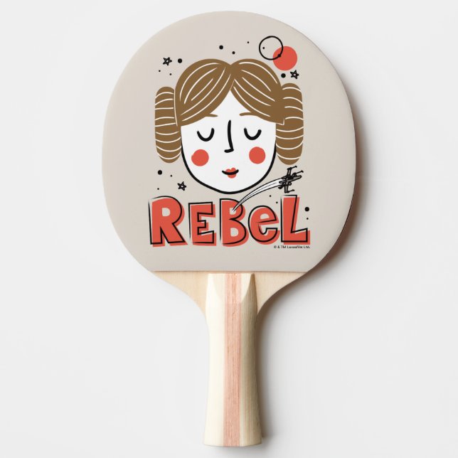 Princess Leia Doodle Ping Pong Paddle (Front)