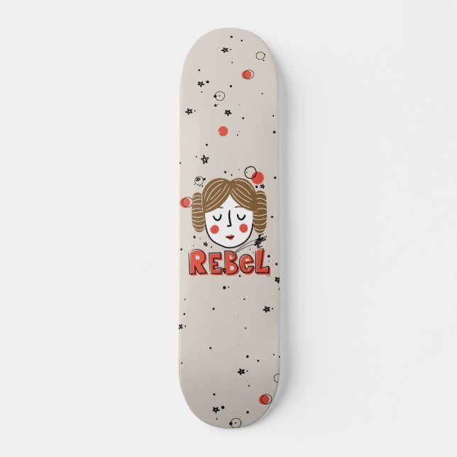 Princess Leia Doodle Skateboard (Front)
