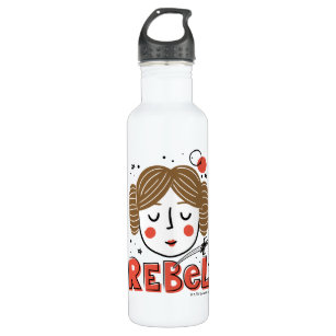 Princess Leia Doodle Stainless Steel Water Bottle
