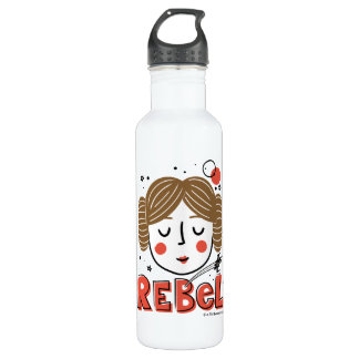 Princess Leia Doodle Stainless Steel Water Bottle