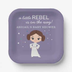 Princess Leia Little Rebel Baby Shower Paper Plates