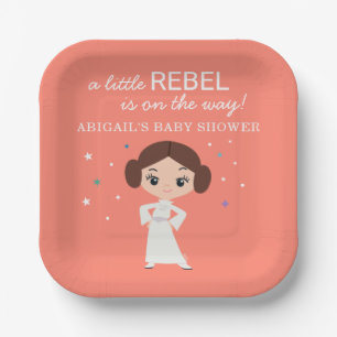 Princess Leia Little Rebel Baby Shower Paper Plates