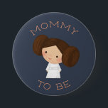 Princess Leia | Mommy To Be Button<br><div class="desc">Announce the new addition to your family with this adorable watercolor Princess Leia graphic!</div>
