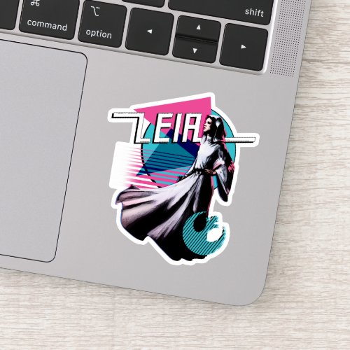 Princess Leia Neon Synthwave Graphic Sticker