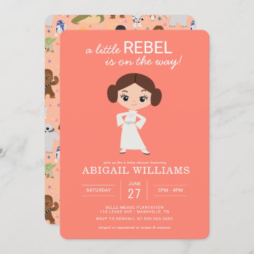 Princess Leia  Rebel Baby Shower Invitation