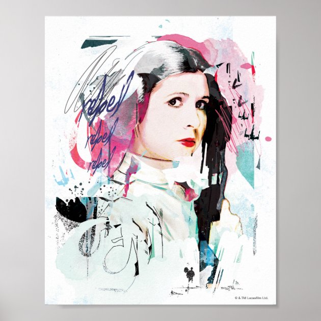 Rebel Princess Leia with Her Blaster The Rebellion Star Wars Art Giclée on Paper 