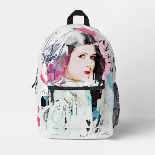 Princess Leia   Rebel Collage Printed Backpack