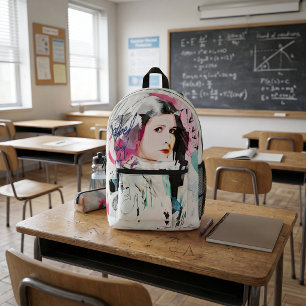 Princess Leia   Rebel Collage Printed Backpack