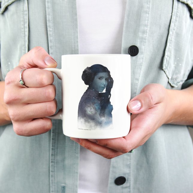 Princess Leia | Space Silhouette Two-Tone Coffee Mug (Creator Uploaded)