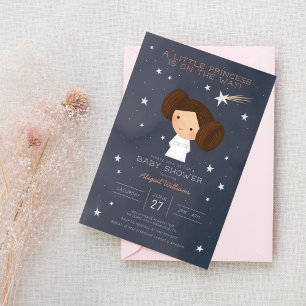 Princess Leia   Watercolor Baby Shower Invitation