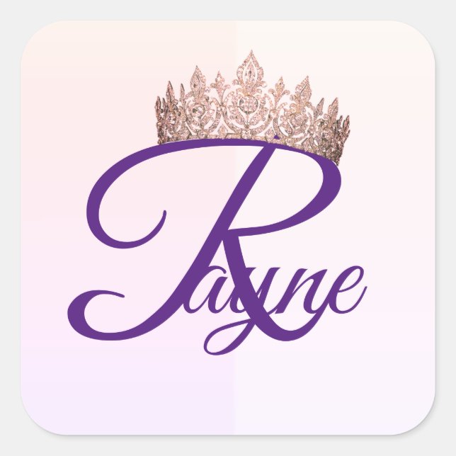 Princess Letter R Square Sticker (Front)