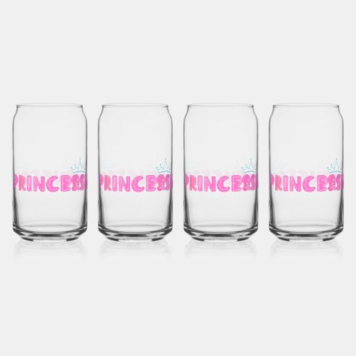 Princess lettering can glass