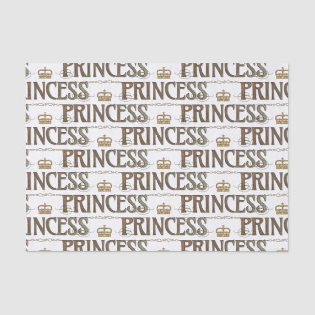 PRINCESS Lettering  - Elegant Rich Royal Tissue Paper (Front)