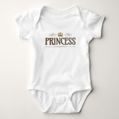 Princess Lettering _ Grand Medieval Royal Crown Baby Bodysuit