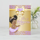 Princess  Lilac & Gold Diamond African American Invitation (Standing Front)