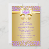 Princess  Lilac & Gold Diamond African American Invitation (Back)