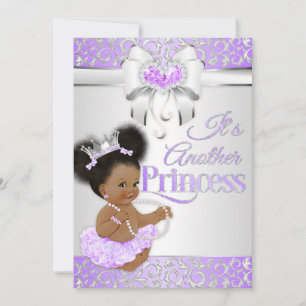 Princess  Lilac & Silver Diamond African American Invitation