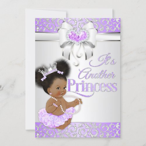 Princess  Lilac  Silver Diamond African American Invitation