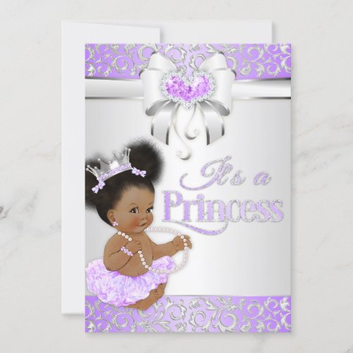 Princess  Lilac  Silver Diamond African American Invitation