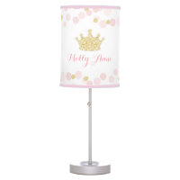 Princess Little Girl's Room Table Lamp Pink Gold