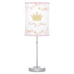 Princess Little Girl&#39;s Room Table Lamp Pink Gold