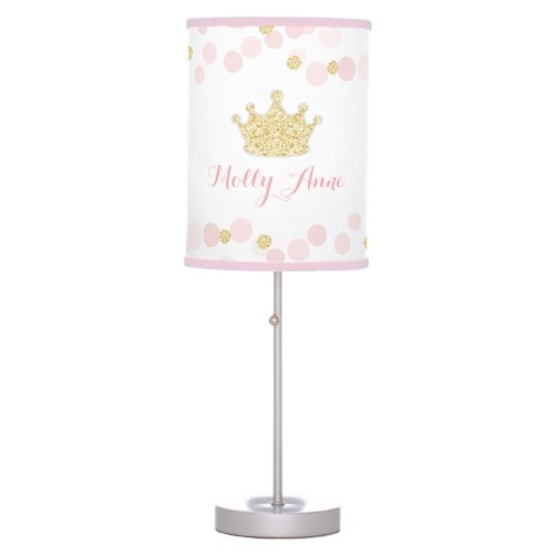 Princess Little Girls Room Table Lamp Pink Gold